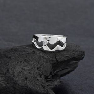 Anillo de Plata de Ley 925 para hombre y mujer, banda de piedras preciosas de circonia cúbica, novedad, venta al por mayor, joyería de Navidad - Product Image 2