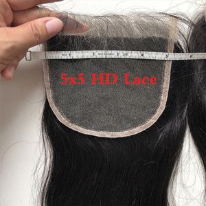 HAMDAAN IMPEX 100% vierge brut inde HD Extensions de cheveux humains naturel noir Remy Bundle 5x5 fermeture à lacet lâche vague profonde droite - Product Image 3
