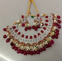 Meetali — colliers de mariage indiens, kundan et ad, mélange de diamants, collier de mariée lourd avec manga et boucle d'oreille, création de meetali, nouvelle collection