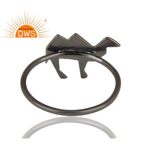 Bijoux en argent Sterling 925, anneau à empiler, nouveau Design d'art déco à la main, empilable, vente en gros, noir anodisé, en argent Sterling - Product Image 3