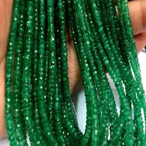 High Quality Zambian Emerald 3-6MM Faceted Rondelle Beads AAA Natural Precious Gemstone for Jewelry Making