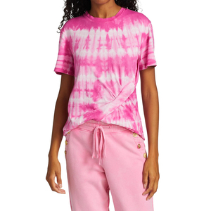 Impreso algodón verano alta calidad OEM servicio mujeres nuevo diseño más vendido Rosa Tie Dye estampado camiseta - Product Image 3
