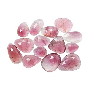 Cabochon de pierre naturelle de tourmaline bio à facettes en forme de rose de 13 pièces - Product Image 1