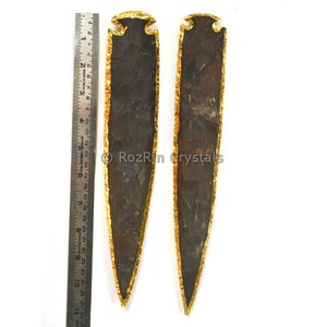 Pointes de flèche naturelles | Pointes de flèche en Agate galvanisée de 10 pouces - Product Image 2