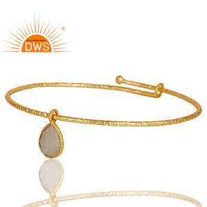 925 Sterling Silver Natural <b>Rainbow</b> Moon Stone Gemstone Bangle For Women Jewelry Manufacturer - Product Image 3