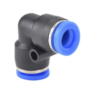 SHUYI PV-4 Pneumatic Tube Air Fitting Plastic Union Elbow L Connector Pipe Hose Push In One Touch Quick Joint Coupler