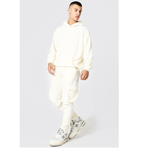 Conjunto de dos piezas con capucha para hombre, chándal con diamantes de imitación, Sudadera con capucha de talla grande - Product Image 4