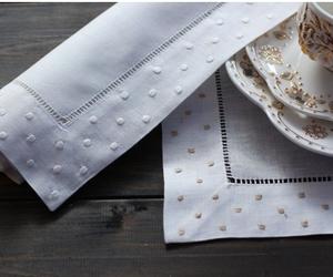 Manteles Individuales de punto blanco con bordado de mano Hemstitch - Product Image 2