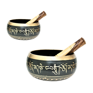 Tibetano hecho a mano cuenco mazo cojín sonido de Cuencos resonancia curación meditación vibrante canto - Product Image 4