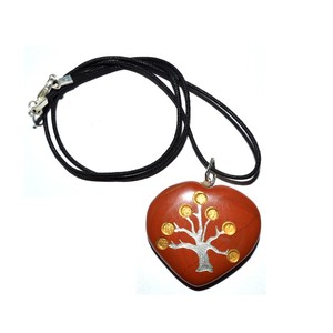 Colgante de árbol de oro de jaspe rojo, colgante de Árbol de Oro - Product Image 1