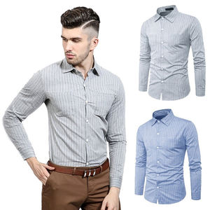 2023 hommes à manches longues coupe ajustée coton robe chemise décontracté conception solide simple flanelle inclus respirant séchage rapide personnalisable - Product Image 4