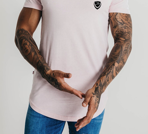 Moda hombres ropa Primavera Verano 2024 nuevo diseñador personalizado camiseta casual curva dobladillo camisetas - Product Image 4