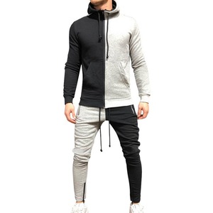 Personnalisé Deux tons couleur bloc mode survêtement slim fit costume de jogging de haute qualité survêtement pour hommes - Product Image 4