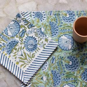 Ensemble de 6 draps de Table et 6 tapis à main en coton, imprimé Floral indien, 1 pièce - Product Image 6