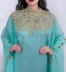 El estilo de las mujeres caftán Farasha Jalabiya Abaya vestido largo Maxi Dubai Kaftan de cristal Kaftan - Product Image 2