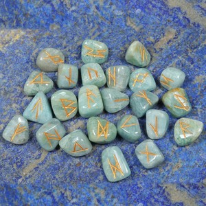 Amazonite Tumbled Rune Set | Rune Stone Set - Product Image 2