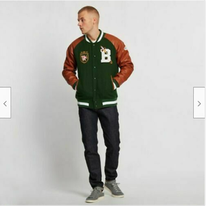 Veste en cuir PU pour homme, saison automne-hiver, veste d'extérieur chaude, coupe ajustée, veste varsity pour homme, vente en gros - Product Image 4