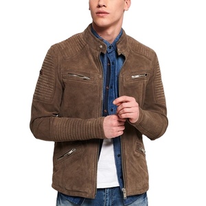 Chaqueta de cuero con cremallera para hombre, con bolsillos, color sólido, moda otoño/primavera 2026, estilo casual, para motociclistas - Product Image 1