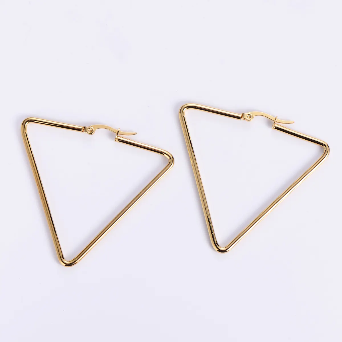 Impermeabile aretes acero inoxidable donne triangolo in acciaio inox placcato oro gioielli geometrici orecchini unici per le donne