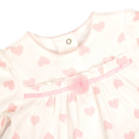Ensemble Layette Bébé Fille Rayures Roses Doux 100% Coton Legging Volants Cœur Imprimé Anniversaire 3 Pièces Personnalisé