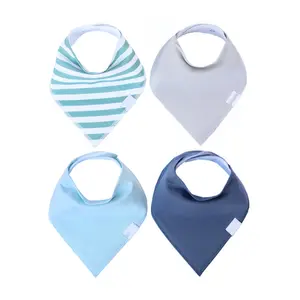 100% mềm cotton hữu cơ bé Bandana drool yếm phía trước bên bông trở lại bên không thấm nước Polyester Bandana bé yếm