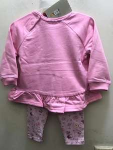 Haute qualité Original marque à manches longues décontracté coton col rond sweat ensemble pour filles tout-petits solide Bangladesh Stock Lot - Product Image 3