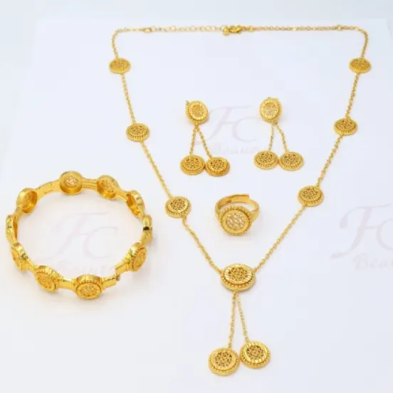 Gold Plated Necklace Full set For Women, Fashion Jewellery Gold Plated Necklace Full set For Women, Fashion Jewellery