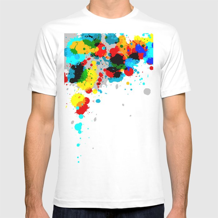 送料無料 スプラッシュペイントTシャツ メンズ Tシャツ litm-133