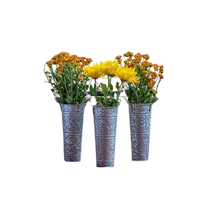 Antique Design Galvanized Flower <b>Vase</b> <b>Set</b> Of <b>3</b> Different Size Flower <b>Vase</b> For Garden Decor Accessories - Product Image 5