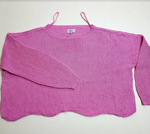 Pull-over en maille à manches longues pour femme, col rond, léger et décontracté, en polyester/coton, marque Brand Labels, Bangladesh - Product Image 1