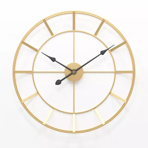Pendule antique cadre en métal, grande horloge murale décorative, carré, pour la maison - Product Image 6