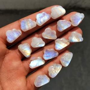 Piedra preciosa suelta de piedra lunar arcoíris natural, cabujón redondo con base plana |   Piedra de Resina Plana con Incrustaciones de Diamantes de Imitación de Larimar, Diseño de Diosa - Product Image 4