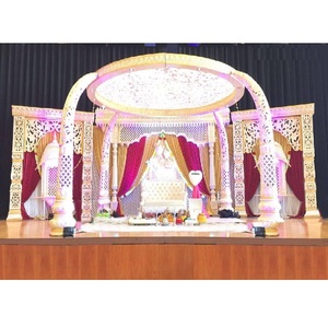 Decoración de Mandap para Bodas Indias en Malasia, Mandap Moderno de Fibra de Vidrio, Tamaño y Color Personalizables, Fácil Montaje, Impresionante Diseño de Elefante - Product Image 1
