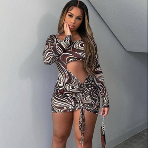 2022 été Boho plage robe femmes imprimé fleuri à volants à manches courtes Mini Wrap robe d'été XL décontracté en mousseline de soie inspiré Paris - Product Image 1