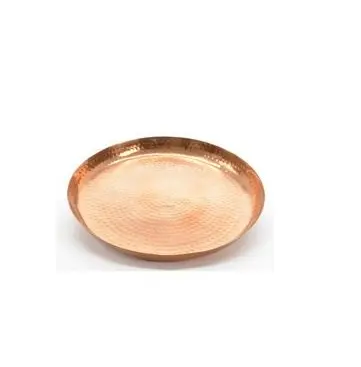 Nordic Copper Colour Metal Storage Tray Luxurious Gold Round Plate Iron Fruit Plate Tray For Home Decor
