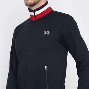 Men's Colorful Ribbed Neck & bottom Hoodie With Black Trousers Polyester Track Suit Set - Product Image 4