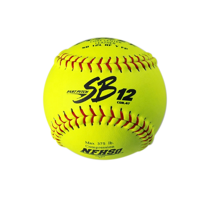 12inch Leather&PK Core Fastpitch Game Softball&NFHS Approved