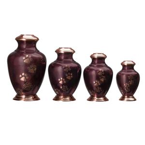 Urna Funeraria para Mascotas con Diseño de Huella Negra, para Cenizas de Perros y Gatos, Urna Conmemorativa de Metal con Acabado Granito, Recipiente para Entierro - Product Image 2