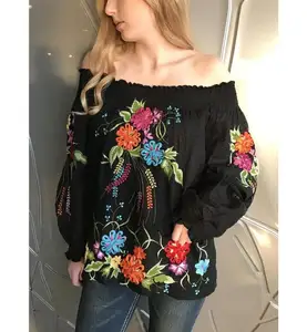 2024 Women Unique Dresses Floral Embroidery Clothing Off Shoulder Party Wear Girls Sexy Tunic High Quality Fashion