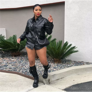 2022 Vente chaude Nouveaux produits Femmes Chemise en cuir élégante 2025 - Product Image 2