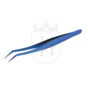 Pinza de volumen curvado de precisión para extensión de pestañas, 12mm, 35 grados, en Color azul, Etiqueta Privada, volumen de extensión de pestañas - Product Image 1