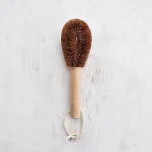 天然ココナッツファイバーブラシ木製食器洗浄ココハスク毛からココナッツファイバーブラシを洗う