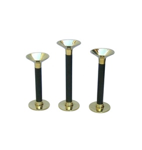 Brass and Black Color Candle Stick Holder Available in <b>Set</b> of Three Manufacturer Wholesaler Factory Direct Sale - Product Image 1
