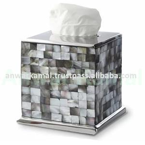 Enamel Finished Steel Table Napkin <b>Tissue</b> <b>Box</b> With Decorative Mother of Pearl Tableware <b>Tissue</b> <b>Box</b> Holder - Product Image 6