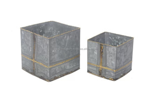 LOT DE 2 HAUTE QUALITÉ FER JARDINIÈRE EN MÉTAL AVEC POIGNÉE CONCEPTION NOUVELLE ARRIVÉE MEILLEUR VENTE PLANTEUR JARDIN USAGE DOMESTIQUE - Product Image 2