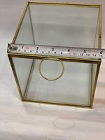 Boîte à bijoux carrée pliable en verre sculpté et laiton avec finition or/argent, design moderne, cadeau de table
