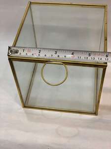 Foldable Carved Glass <b>Storage</b> <b>Box</b> Square Glass Jewelry <b>Box</b> with Gold/Silver Finish Modern Design for Wedding Decor & Gift - Product Image 6