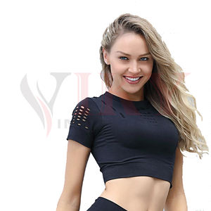 Top Corto para Mujer, Top Corto Sexy y Ropa Deportiva, Servicios Profesionales de Fabricación OEM para Top Corto de Yoga para Mujer con Logotipo Personalizado por Viky Industries - Product Image 2
