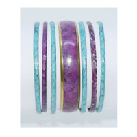 Célèbre Chine Populaire Conception À La Main Partie porter Mode Bracelet ensemble Rond Ouvert Coloré multi bracelet à la main bracelets Churi ensemble