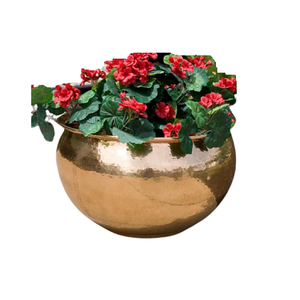 Ensemble de deux jardinières en métal et cuivre de différentes tailles et formes jardinière de décoration de jardin de première qualité - Product Image 2